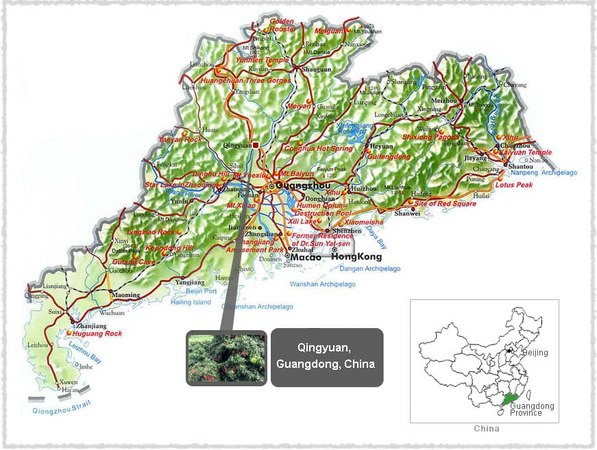 Map of Qingyuan, Guangdong