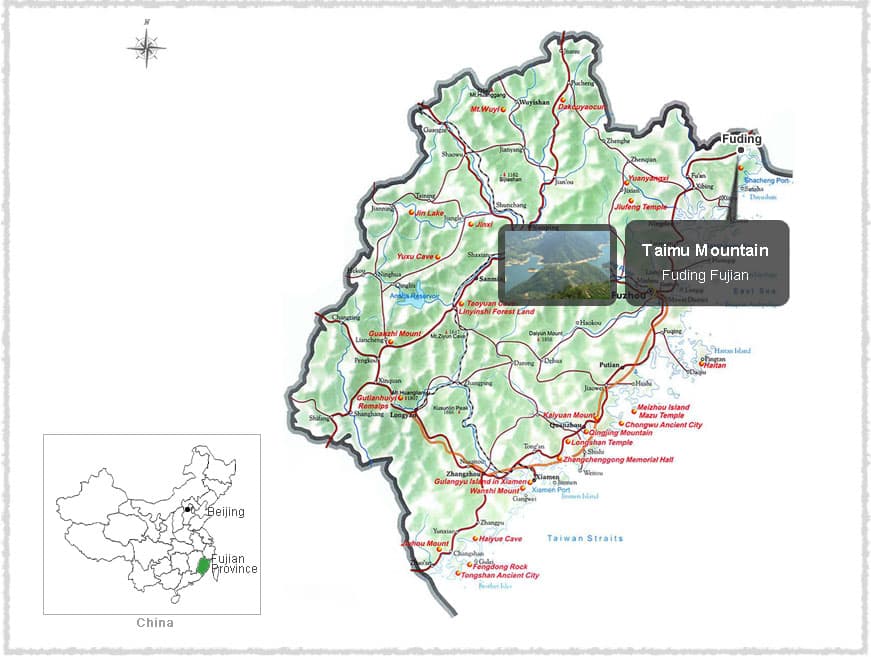 Map of Fuding, Fujian