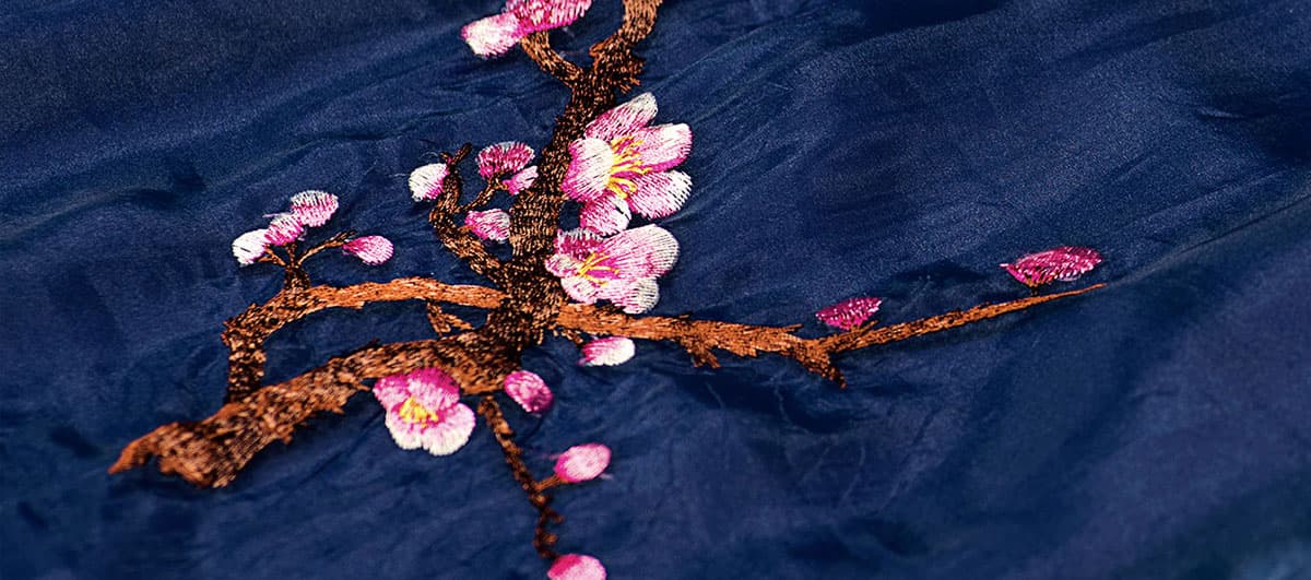 Peach Embroidery Detail