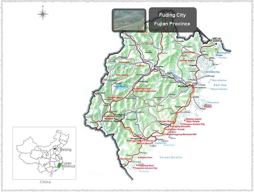 Map of Fuding, Fujian