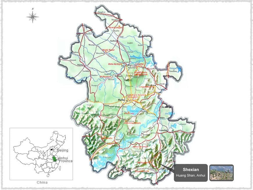 Map of Shexian