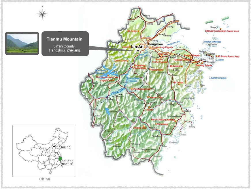 Map of Tianmu Mountain