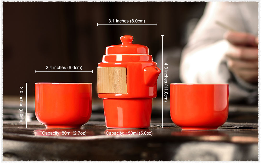 Portable Porcelain Kuai Ke Bei Travel Tea Set