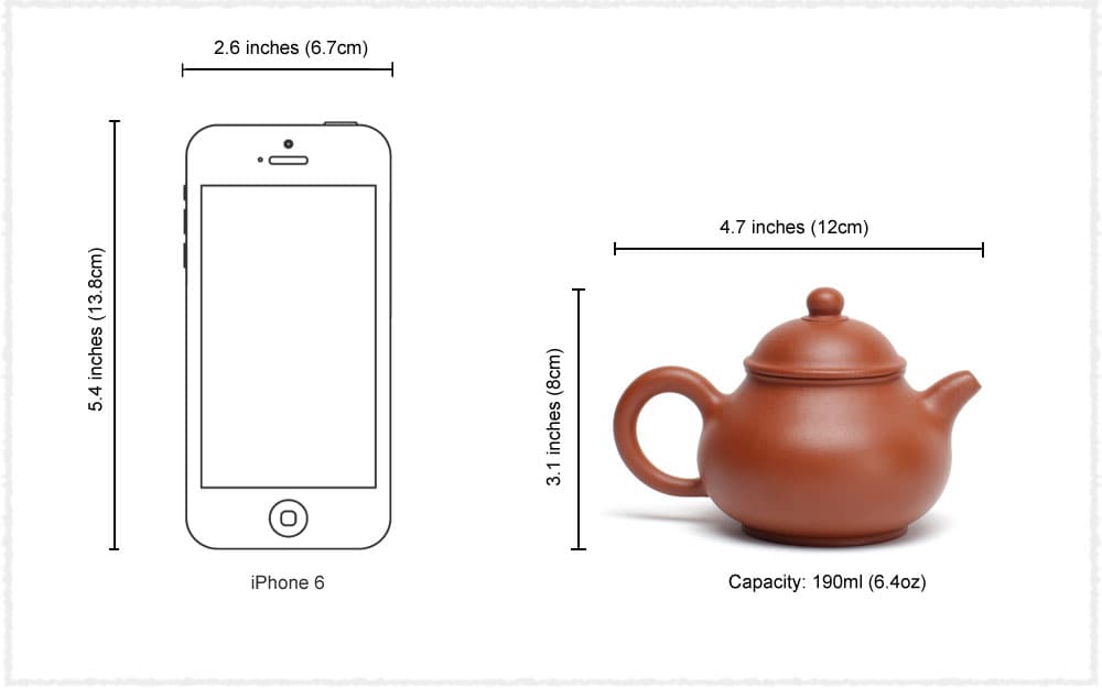 Xiaopan Teapot Dimensions