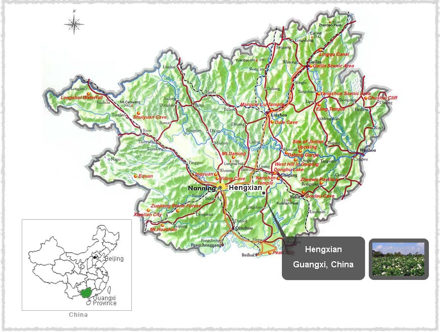 Map of Hengxian, Guangxi